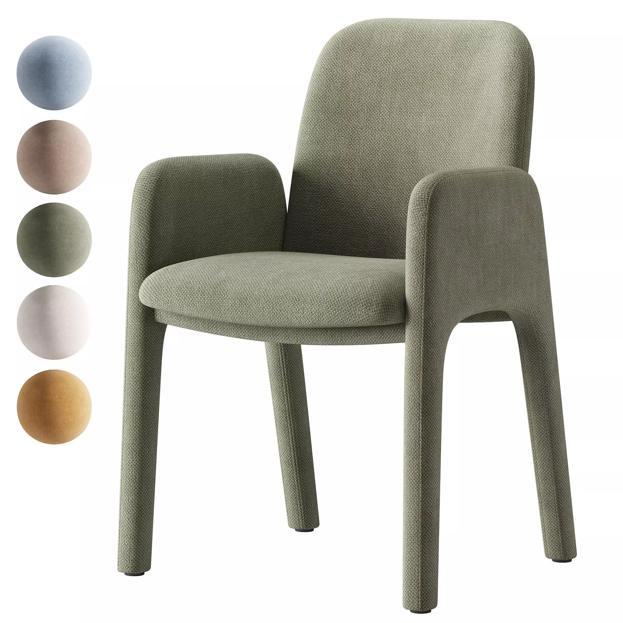Upholstered Dining Chair Selena 3D model