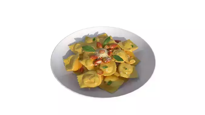 Pasta Ravioli Low-poly 3D model 4