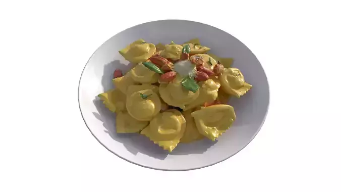 Pasta Ravioli Low-poly 3D model 7