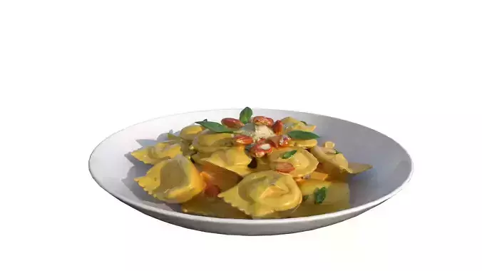 Pasta Ravioli Low-poly 3D model 5