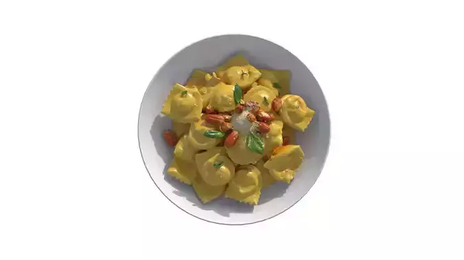 Pasta Ravioli Low-poly 3D model