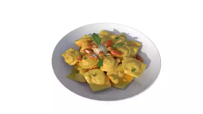 Pasta Ravioli Low-poly 3D model 3