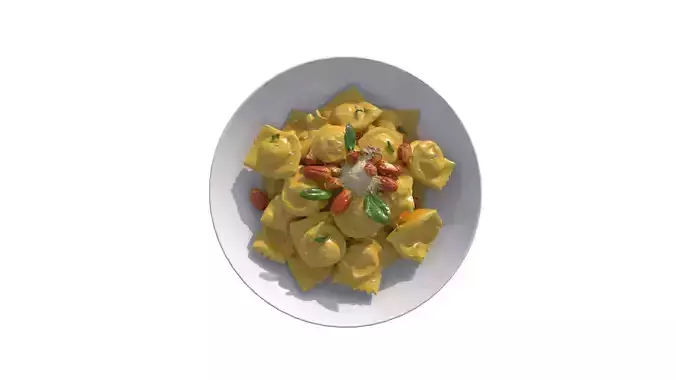 Pasta Ravioli Low-poly 3D model 2