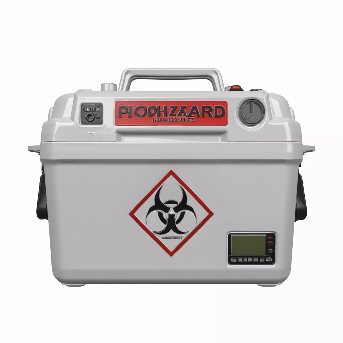 3D Medical Specimen Transport Cooler Biohazard Label 3D model
