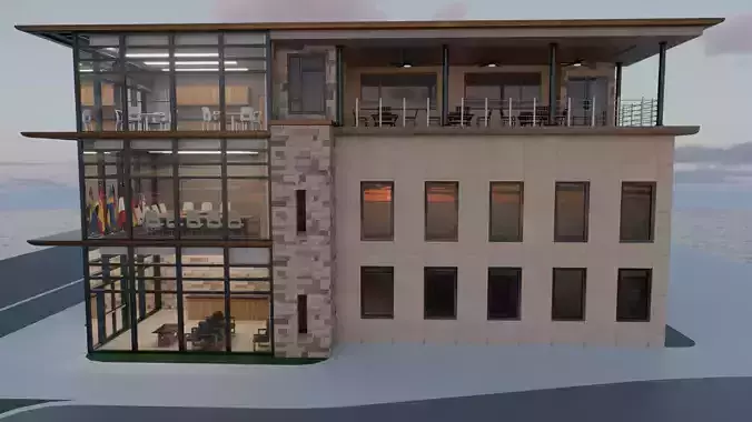 Corporate Office Building  3D model 2