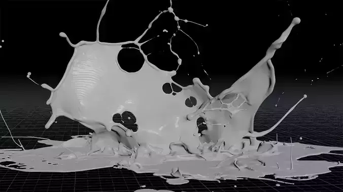 Realistic Water Splash Simulation Animated 3D model 5