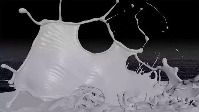 Realistic Water Splash Simulation Animated 3D model 6