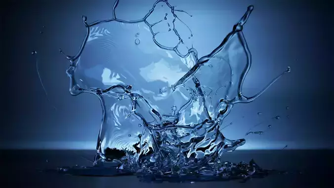 Realistic Water Splash Simulation Animated 3D model