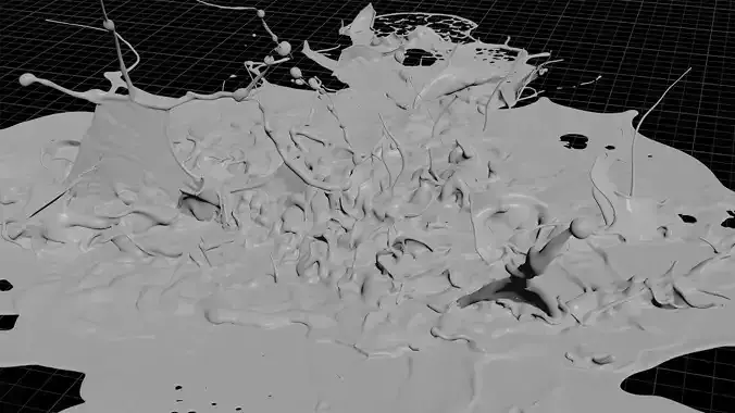 Realistic Water Splash Simulation Animated 3D model 7