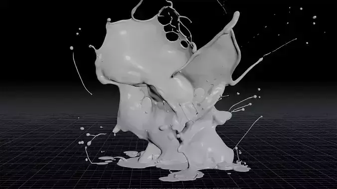 Realistic Water Splash Simulation Animated 3D model 3