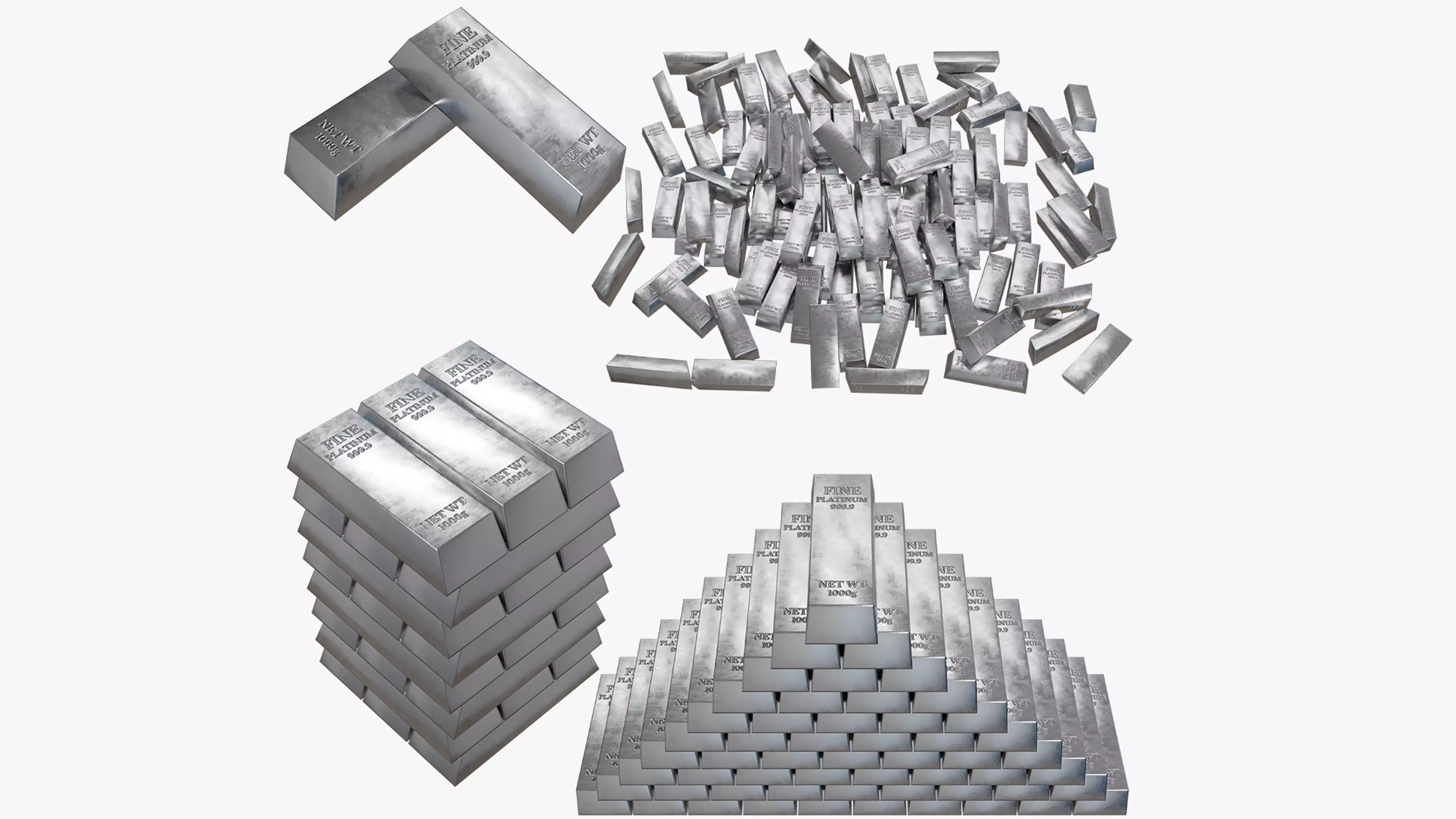 Platinum Bar Low-poly 3D model