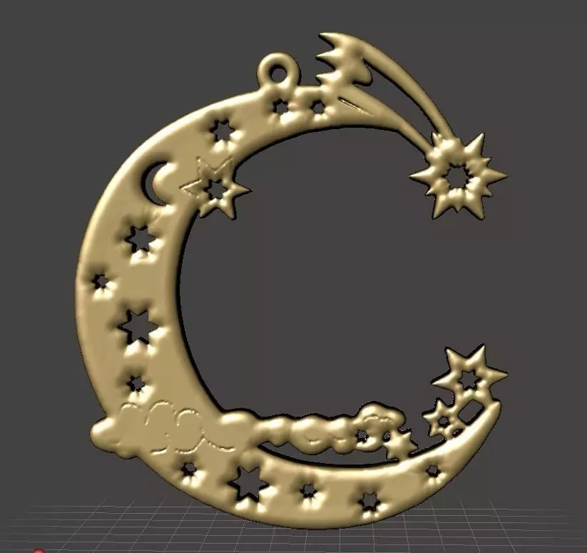 Ramadan Crescent Moon Stars 3D print model