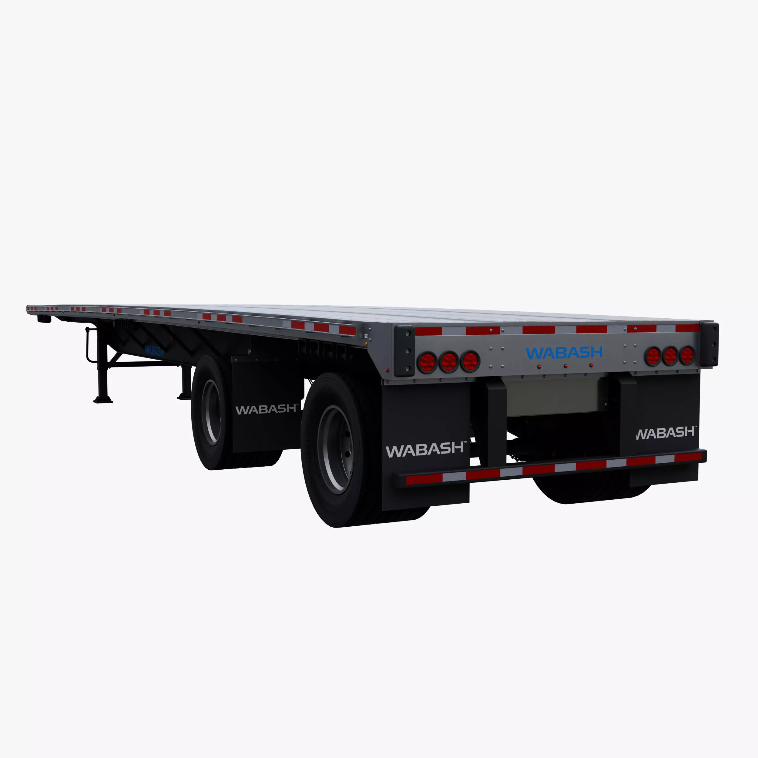 Wabash Flatbed Combo 48FT Spread Axle Low-poly 3D model