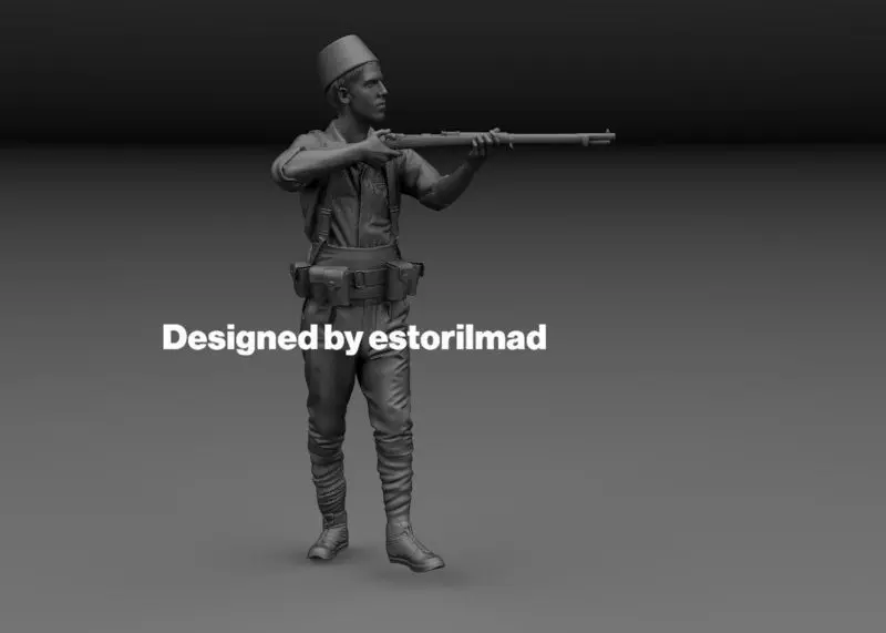 REGULAR NATIONAL SOLDIER SPANISH CIVIL WAR v3 3D print model