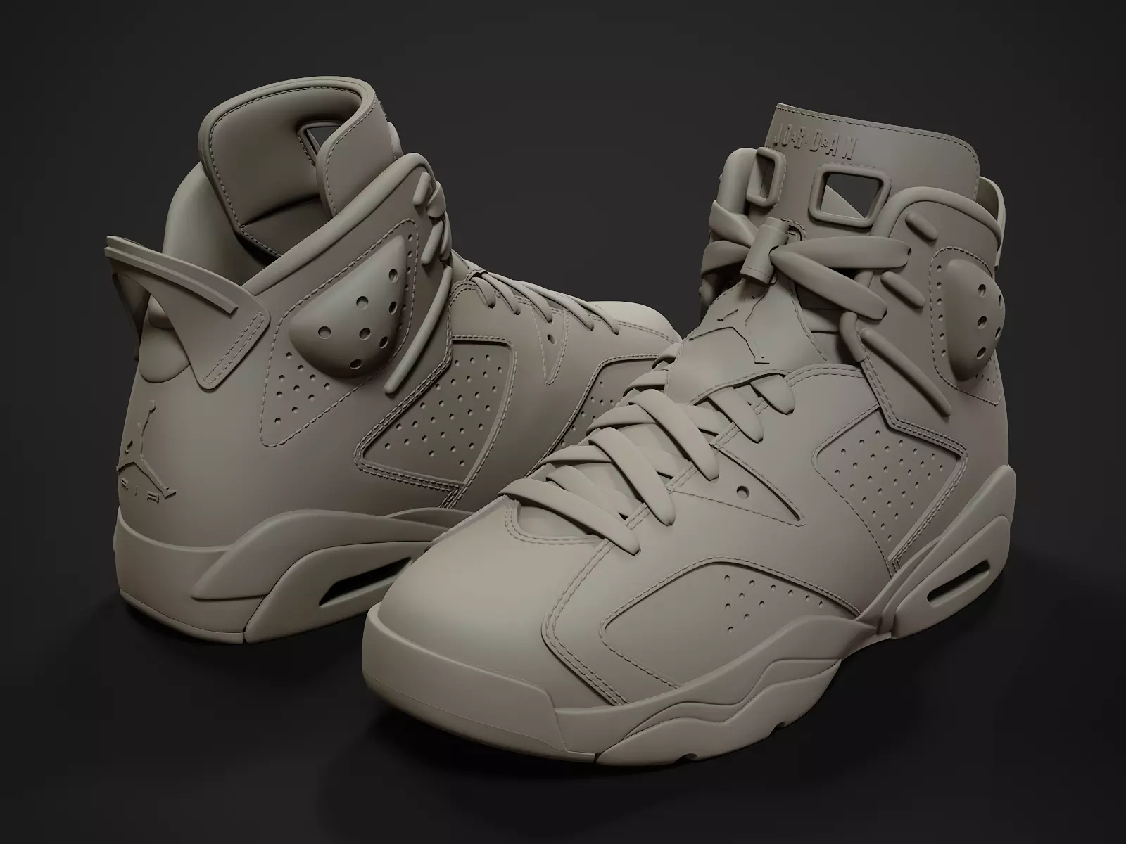 Air Jordan6-retro sneaker-3d Printable 3D print model