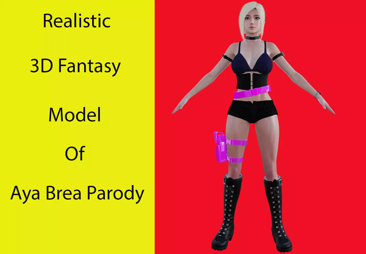 Aya Brea Parody Low-poly 3D model