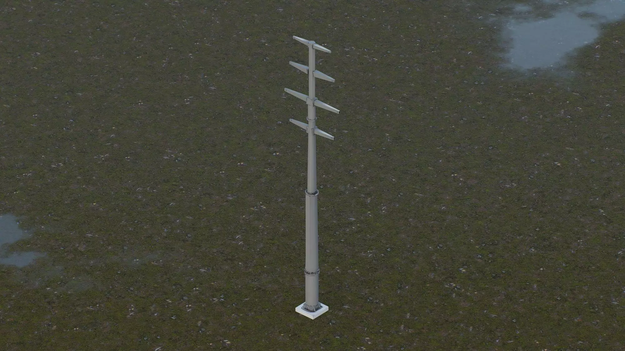 Electric power transmission steel pole Free low-poly 3D model