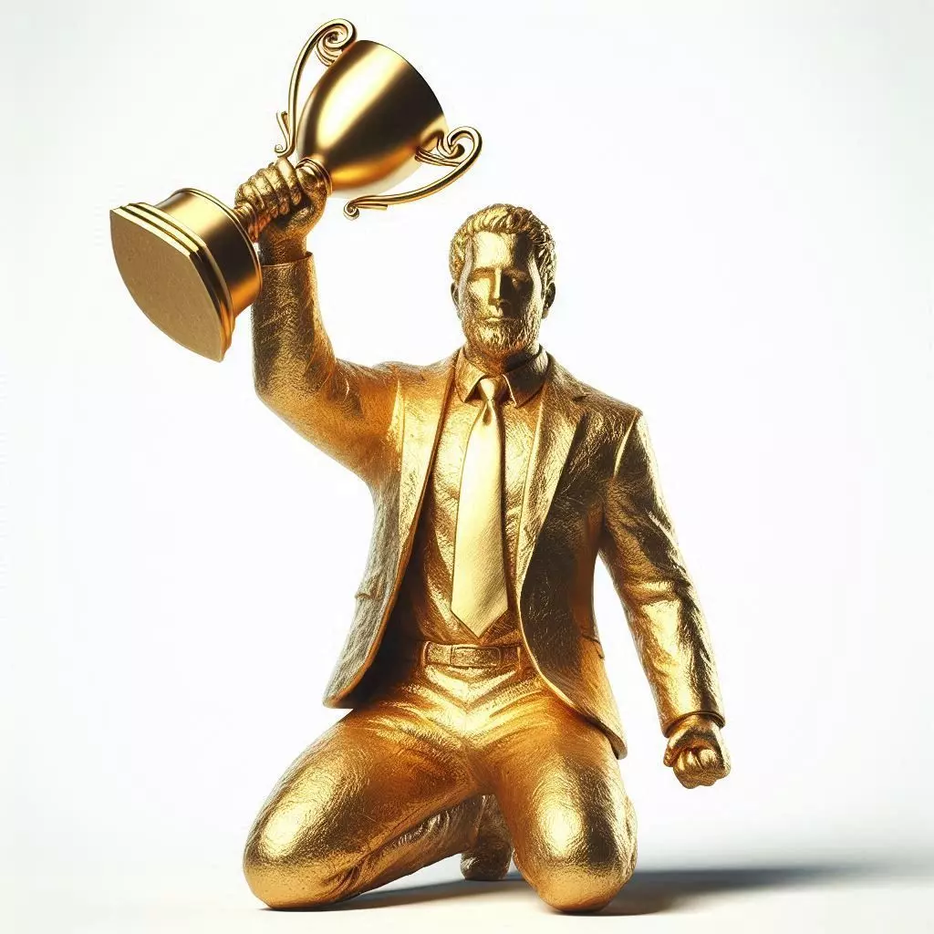 Golden Trophy Man 3D Model 3D print model