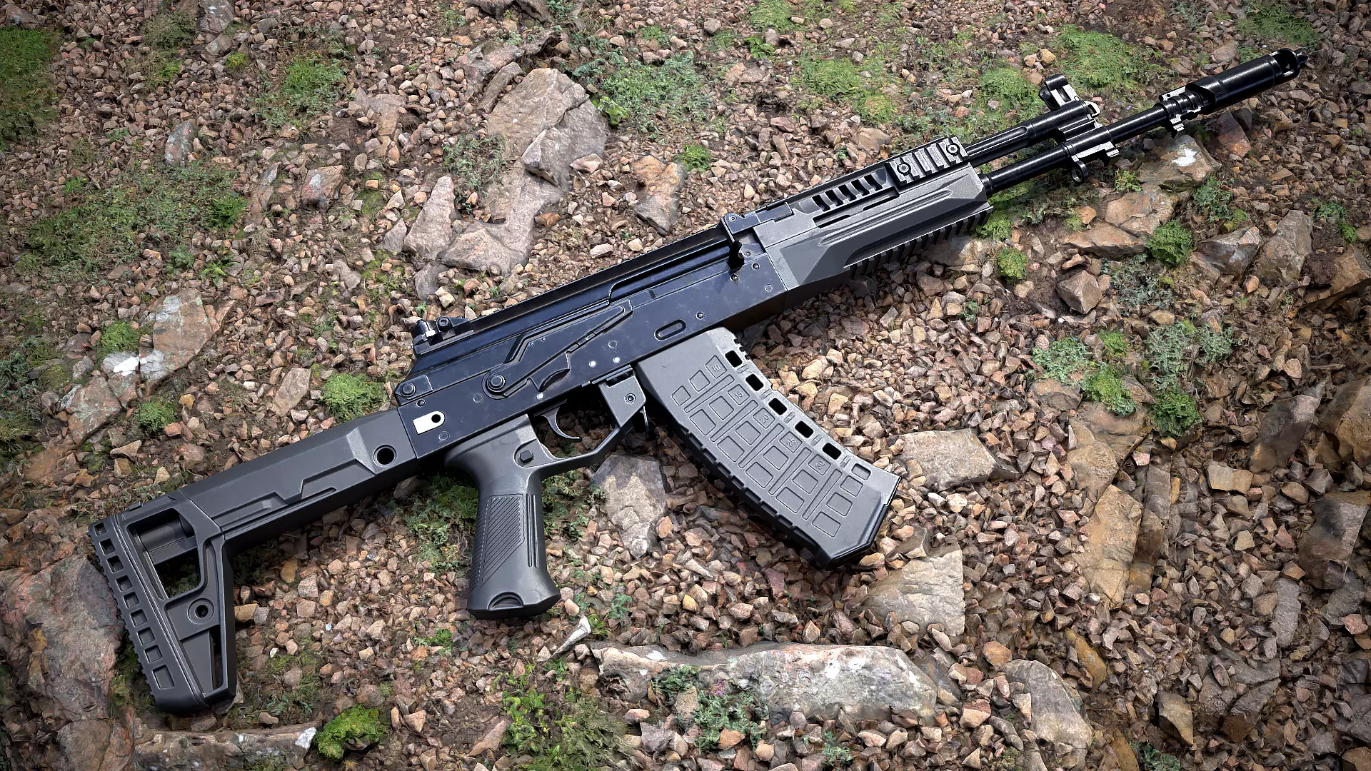 AK-12 Low-poly 3D model