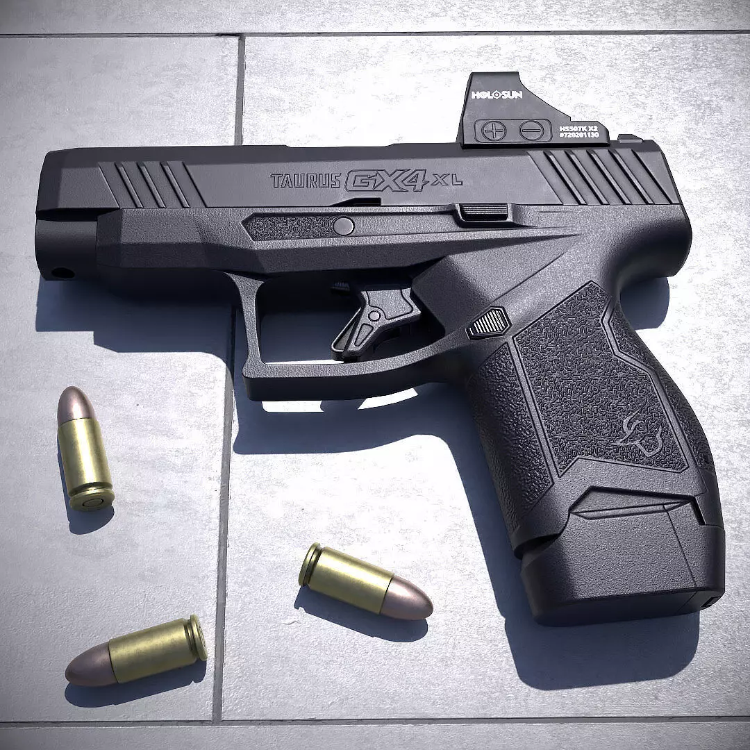 Taurus Gx4 XL with holosun hs507k x2 Low-poly 3D model