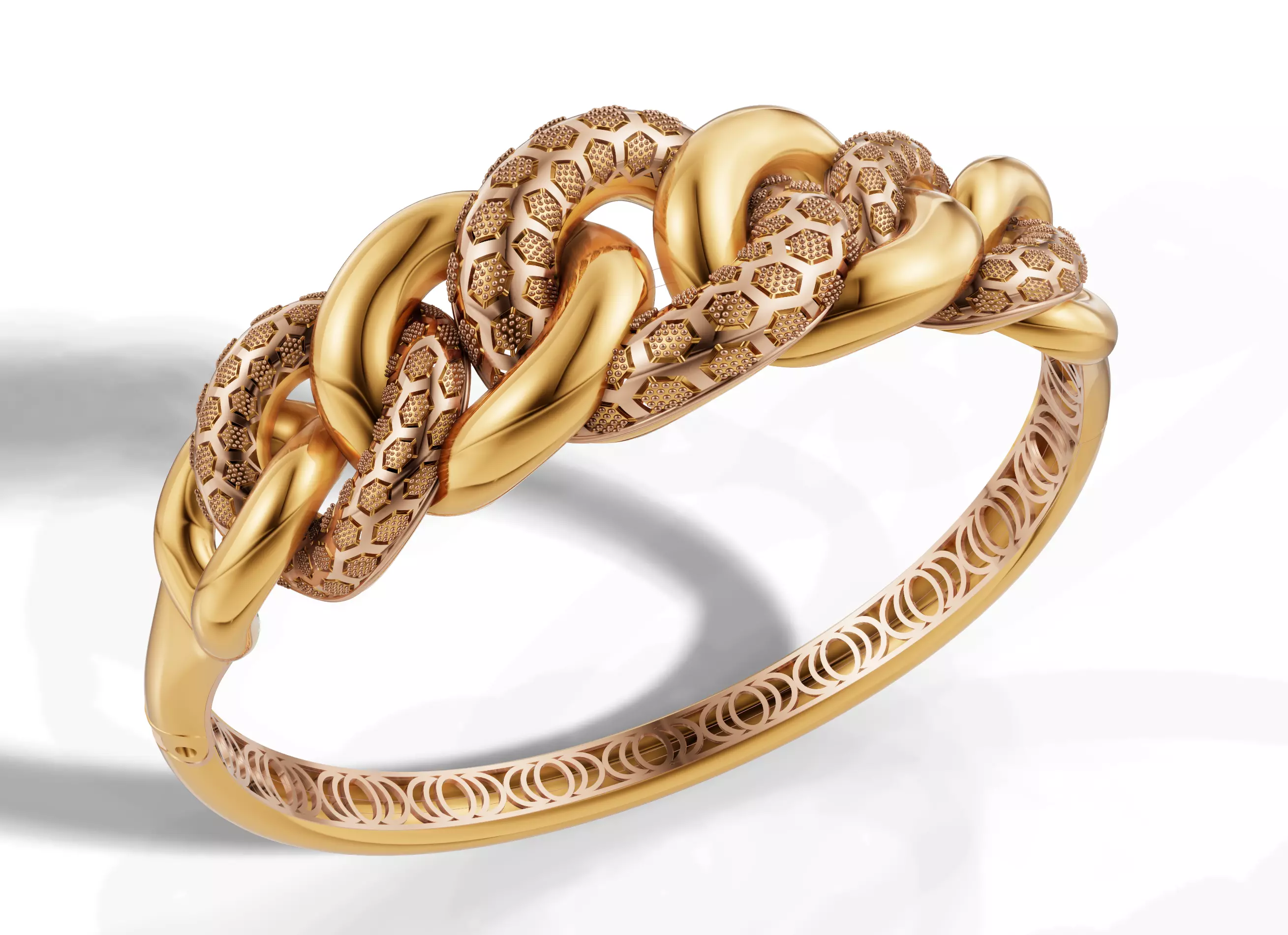 Plain Curb Link Bracelet CAD Design STL and 3DM 3D print model
