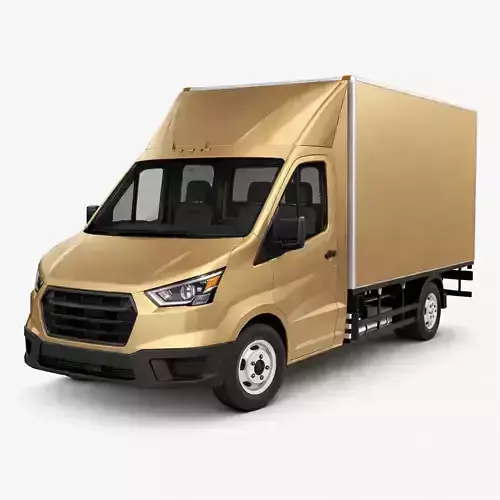 Generic Box Truck Neutral Cargo Transport Vehicle 02