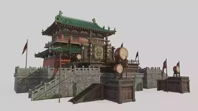 Asian Ancient Architecture Competition Field 3D model