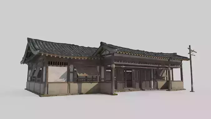Asian Ancient Architecture Tavern Teahouse 3D model