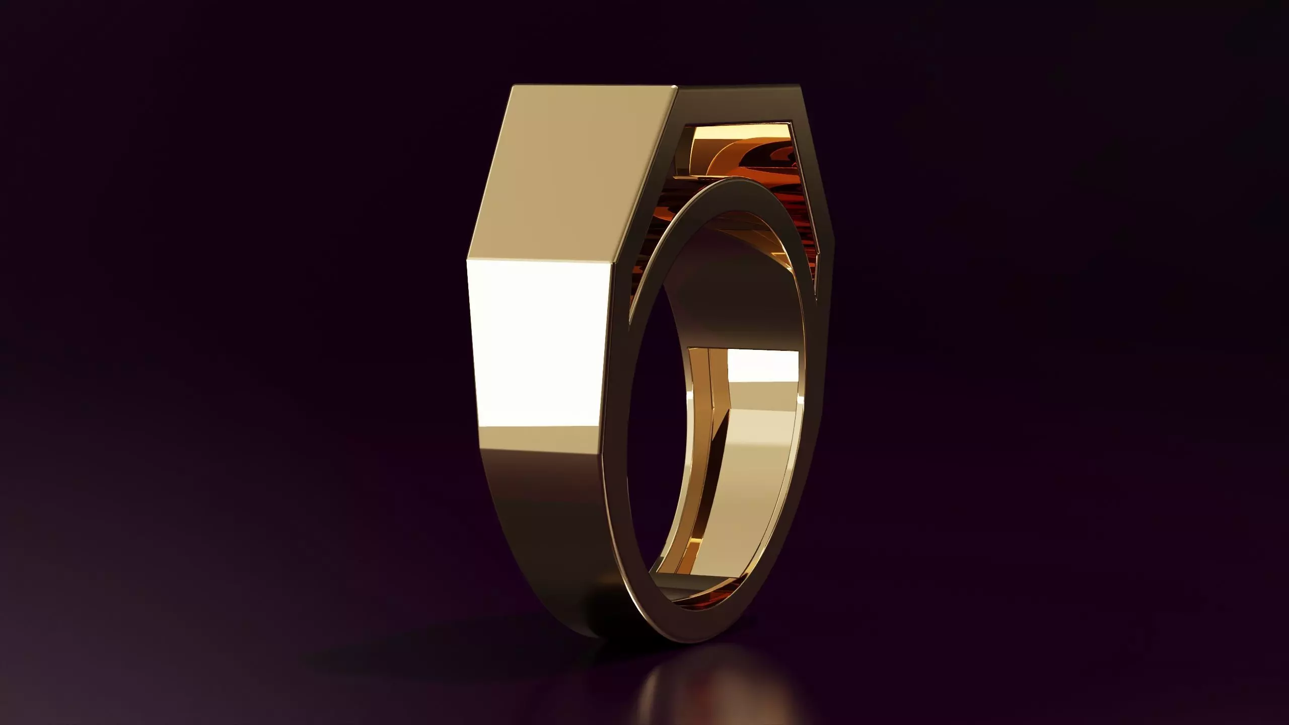 free form square ring N18 54EU SIZE 3D print model