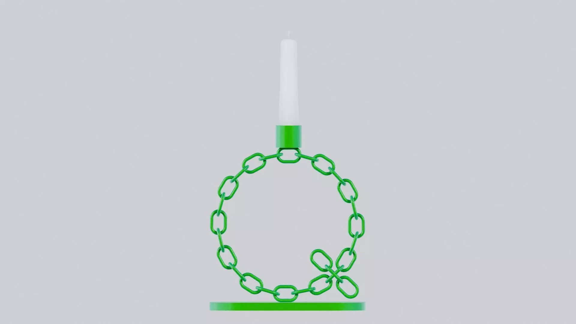 Q Green Metal Candleholder 3D Model Unwrapped UV Low-poly 3D model