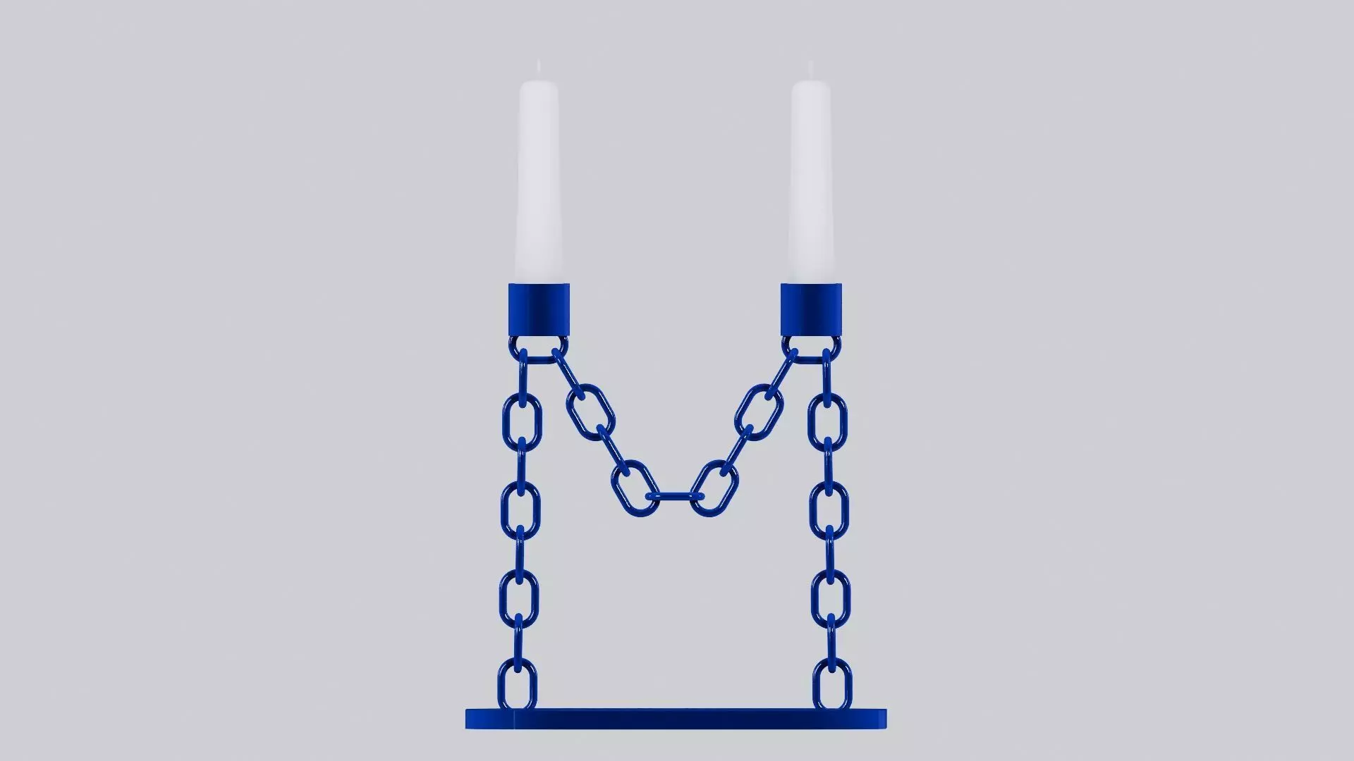 M Blue Candleholder 3D Model Unwrapped UV Low-poly 3D model
