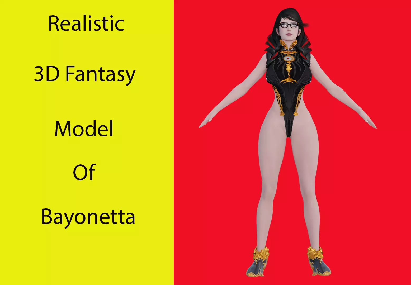 Bayonetta Low-poly 3D model