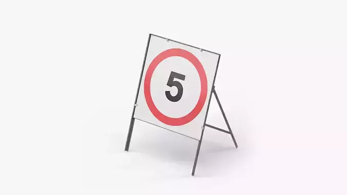 Speed Limit 5 Miles Square Road Sign