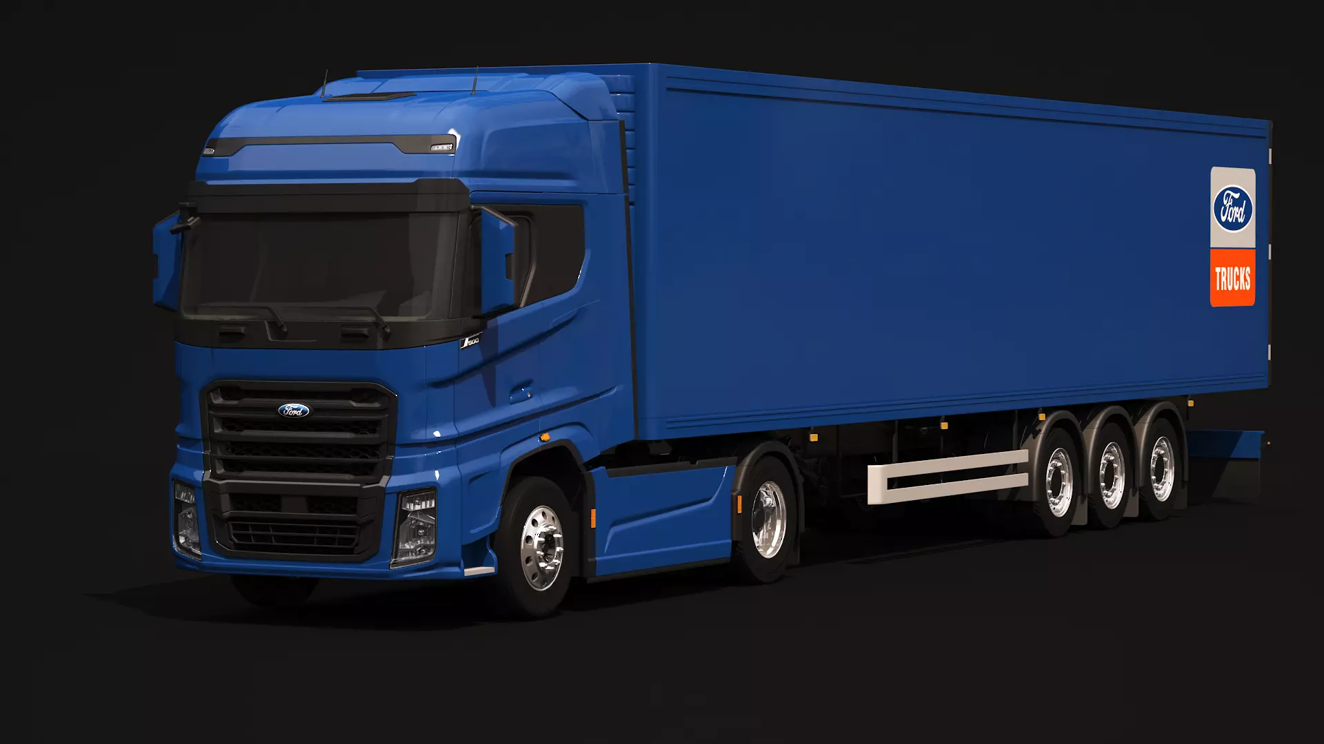 Ford F-Max Box Trailer 3D model