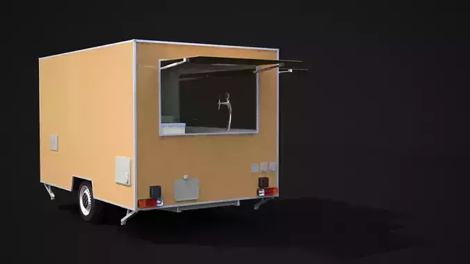 Catering Single Axle Trailer 3D model 4