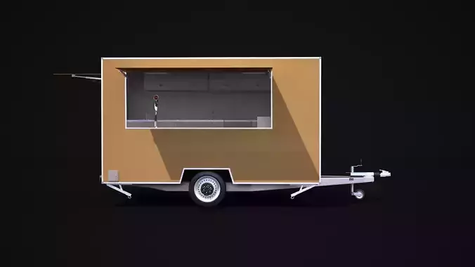 Catering Single Axle Trailer 3D model 2