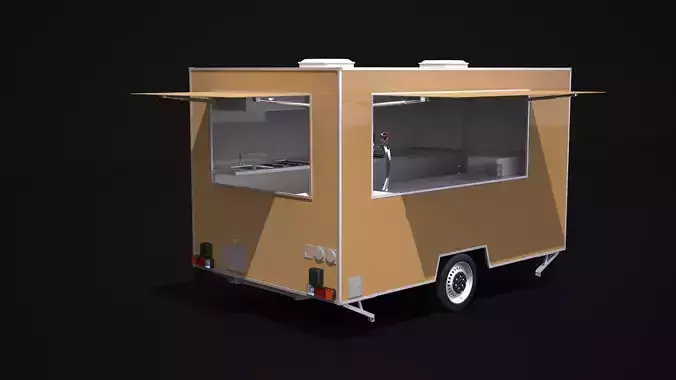 Catering Single Axle Trailer 3D model