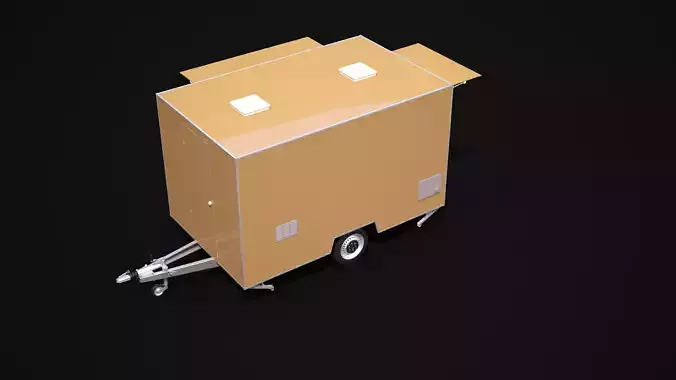 Catering Single Axle Trailer 3D model 7