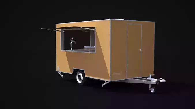 Catering Single Axle Trailer 3D model 3