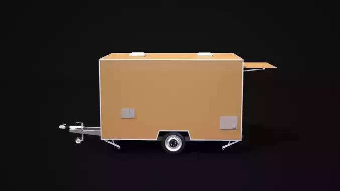 Catering Single Axle Trailer 3D model 5