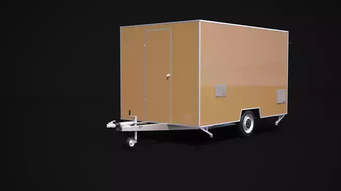 Catering Single Axle Trailer 3D model 6