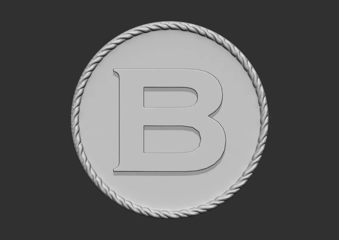 B Word Charm v2 3D Printable Model 3D print model