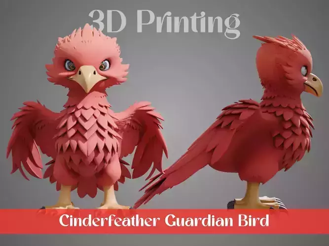 Stylized Flame Birds - Cinderfeather Guardian