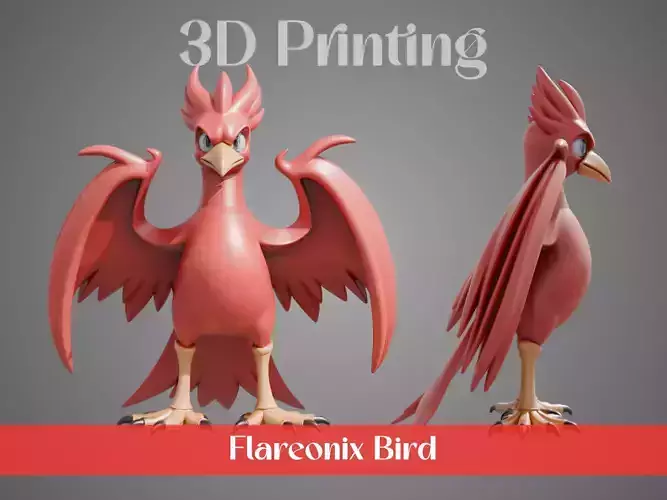 Stylized Flame Birds - Flareonix