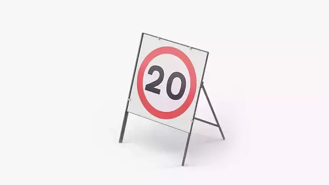 Speed Limit 20 Miles Square Road Sign