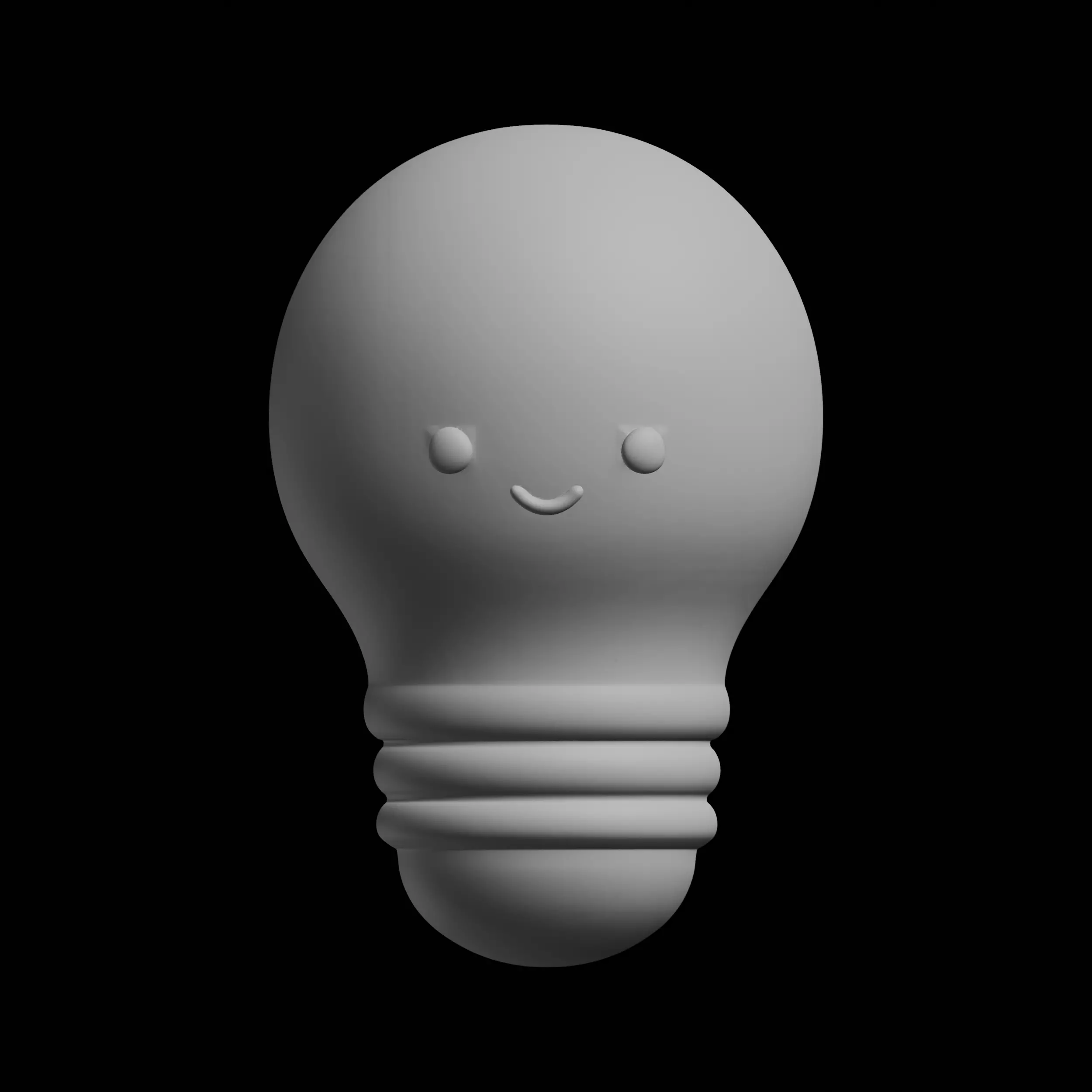 Happy Light Bulb Character 3D print model