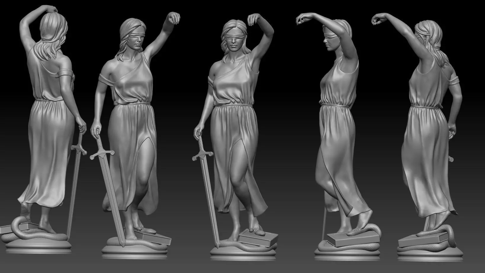 Goddess of Justice 3d print model 3D print model