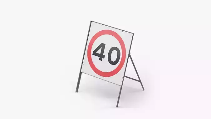 Speed Limit 40 Miles Square Road Sign