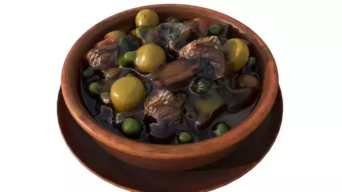 Beef Stew Low-poly 3D model 6