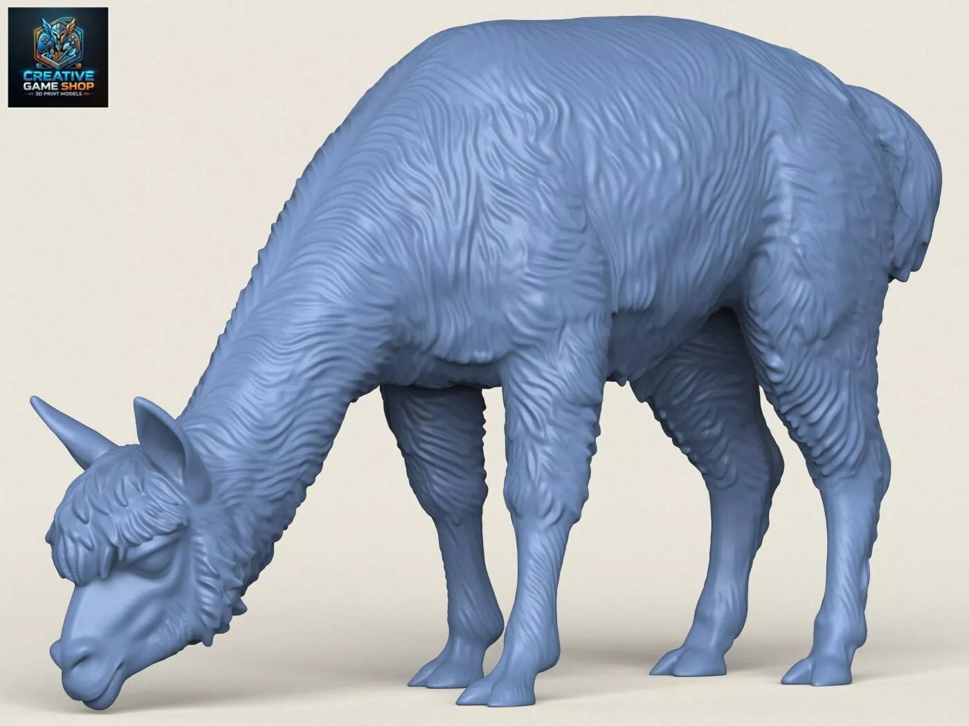 Alpaca Eating 3D print model